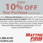 Mattress Firm - online coupon - get extra 10% off your purchase valid until 12/31/24