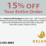Deluna Dessert Cafe - Online Coupon - 15% OFF Your Entire Order valid 12/31/24