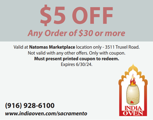 India Oven - online coupon - $5 OFF Any Order of $30 or more valid until 12/31/24