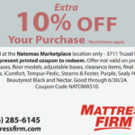 Mattress Firm - online coupon - get extra 10% off your purchase valid until 12/31/24